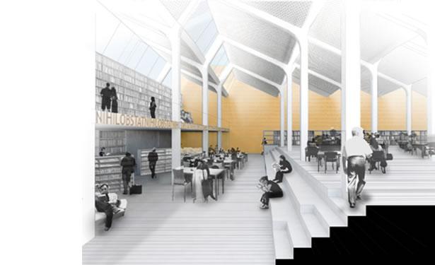Public Library at Les Corts, Barcelona